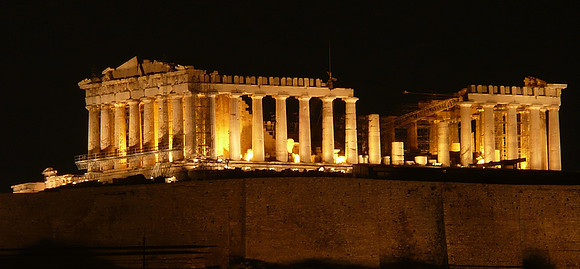 At night