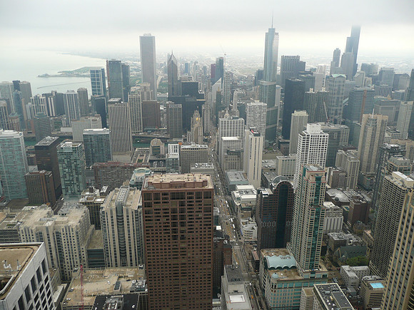Looking down