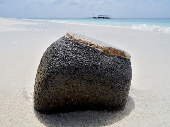 A black rock