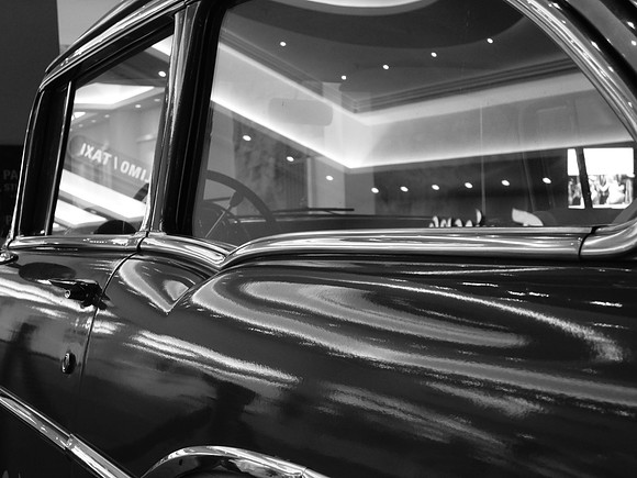 Reflections on a car